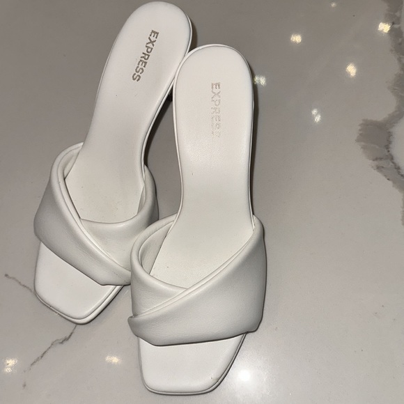 Express white Double Band Heeled Sandals - Picture 3 of 4